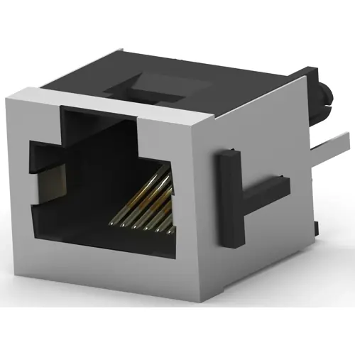 Ausverkauf Buchse, RJ45, 8-polig, 8P8C, Cat 3, Lötanschluss, Durchgangsloch, 100616-2