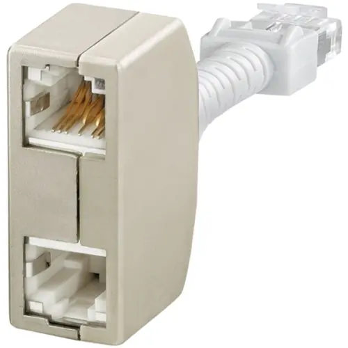 T-Adapter, RJ45-Stecker auf 2 x RJ45-Buchse, gerade, Cat 5, 8808400000 Versand Am Gleichen Tag