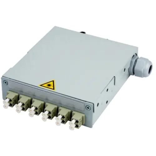 Aktuell STX Tragschienen-Verteiler, 6 x LC Duplex, (B x H x T) 35 x 125 x 140 mm, beige, 100022800