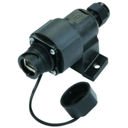 Anschlussdose, Cat 6A, schwarz, Panelmontage, für RJ45-Steckverbinder, 100007446 Ausverkauf