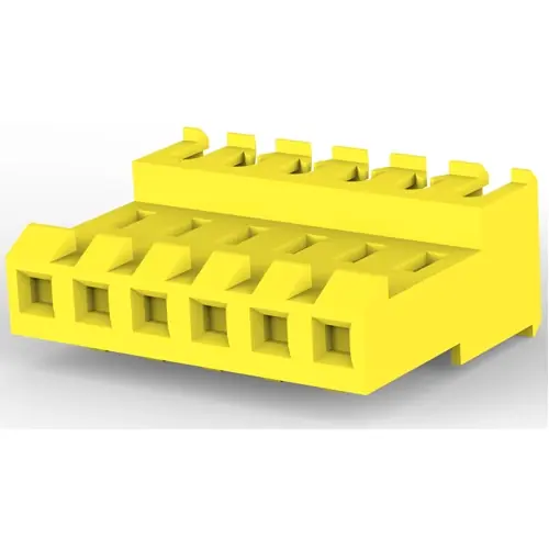 Zertifiziert Buchsengehäuse, 6-polig, RM 3.96 mm, gerade, gelb, 3-640600-6