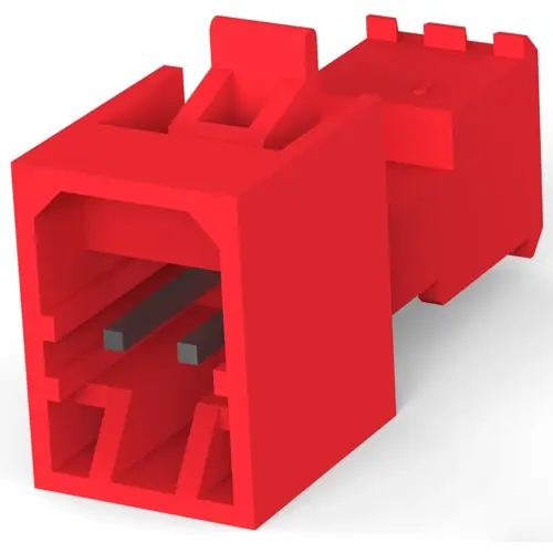 Zertifiziert Stiftleiste, 2-polig, RM 2.54 mm, abgewinkelt, rot, 3-647000-2