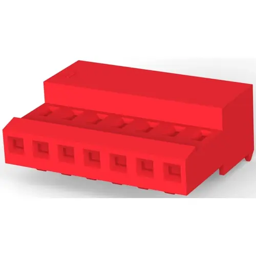 Ausverkauf Buchsengehäuse, 7-polig, RM 2.54 mm, abgewinkelt, rot, 3-640440-7