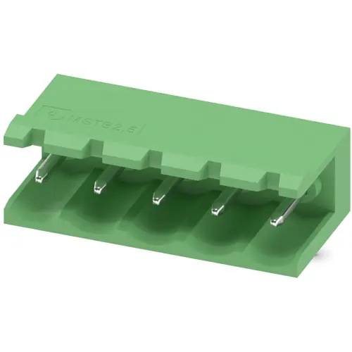 Zertifiziert Stiftleiste, 5-polig, RM 5.08 mm, abgewinkelt, grün, 1759046
