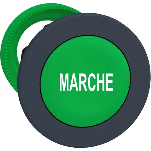 Abverkauf Drucktaster, unbeleuchtet, tastend, Bund rund, grün, Einbau-Ø 30.5 mm, ZB5FA342