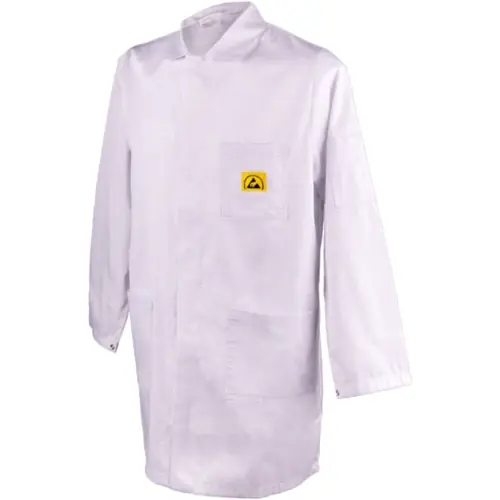 ESD-Arbeitsmantel, weiß XL Meistverkauft