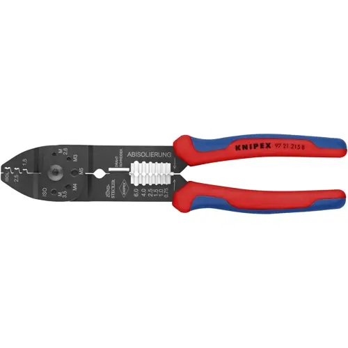 Begrenztes Angebot Crimpzange für Unisolierte, offene Steckverbinder, 0,5-2,5 mm², AWG 20-13, Knipex 97 21 215 B