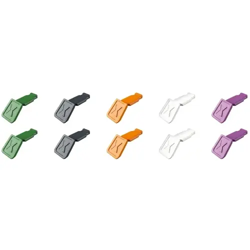 ColorCode Clips, grau, gelborange, weiß, violett, grün, für KNIPEXtend, 00 61 10 C V02, Packung mit 10 Stück Gratis Versand