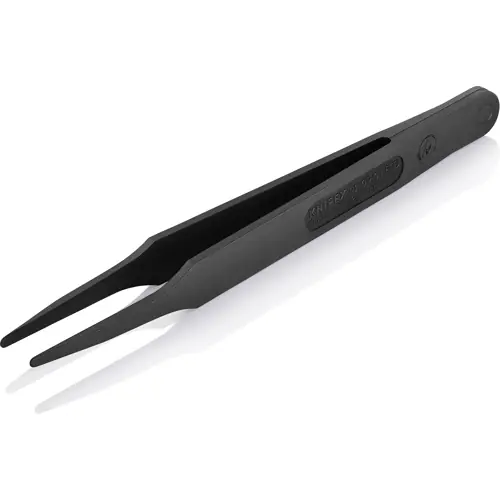 Zertifiziert ESD Kunststoffpinzette, isoliert, antimagnetisch, Karbonfaser-Kunststoff, 115 mm, 92 09 01 ESD