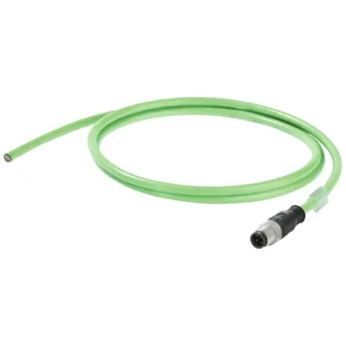 Wochenendangebot Systemkabel, PROFINET, M12-Stecker, gerade auf offenes Ende, Cat 5e, SF/UTP, PUR, 1.5 m, grün, 1025940015