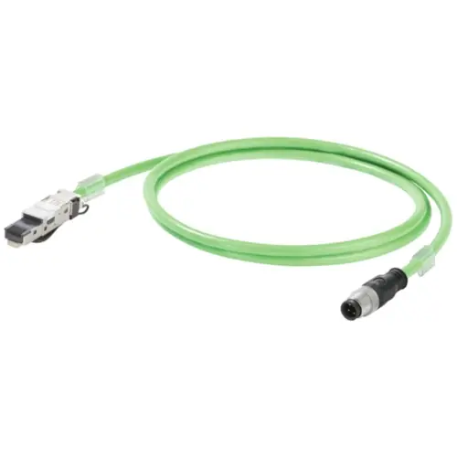 Abverkauf Systemkabel, PROFINET, M12-Stecker, gerade auf RJ45-Stecker, gerade, Cat 5e, SF/UTP, PUR, 1.5 m, grün, 1044470015