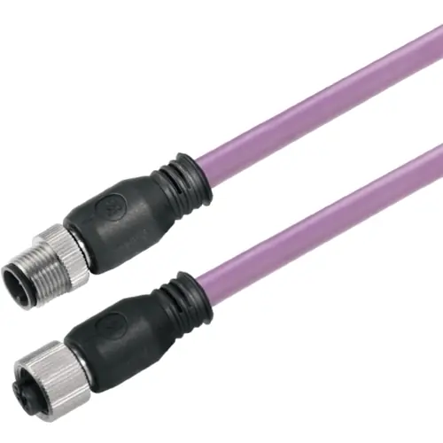 Zertifiziert Bus-Leitung, M12-Stecker, gerade auf M12-Buchse, gerade, PUR, 5 m, violett, 1873310500