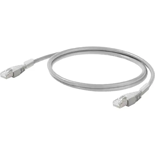 Zertifiziert Patchkabel, RJ45-Stecker, gerade auf RJ45-Stecker, gerade, Cat 6A, S/FTP, LSZH, 0.4 m, grau, 2661950040